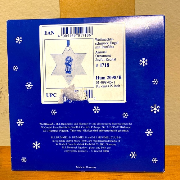 Vintage Hummel Porcelain 2001 Joyful Recital Star Shaped Angel Ornament #1718 - Picture 4 of 8